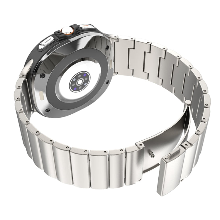 For Samsung Galaxy Watch Ultra 47mm One Bead Flat Buckle Pure Titanium Watch Band(Silver) - free shipping - PMC TechLife - Order now!