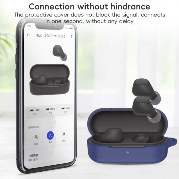 For Sony WF-C510 Bluetooth Earphone Silicone Protective Case(Dark Blue) - free shipping - PMC Jewellery - Order now!