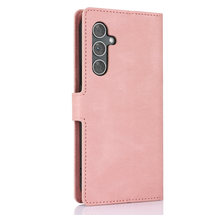 For Samsung Galaxy S25 5G Fantasy Skin-feel Calfskin Texture Leather Phone Case(Pink) - Galaxy S25 5G Cases by PMC Jewellery | Online Shopping South Africa | PMC Jewellery | Buy Now Pay Later Mobicred