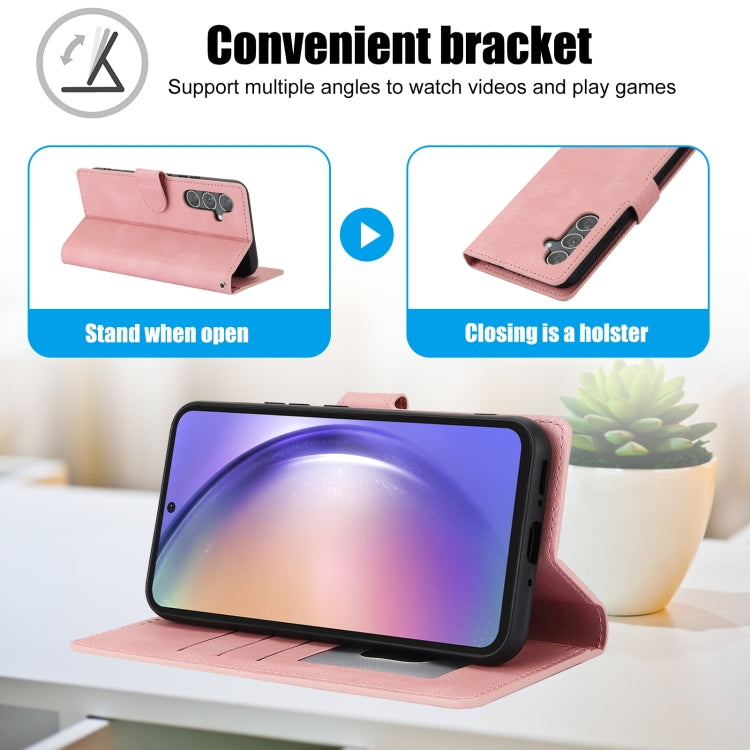 For Samsung Galaxy S25+ 5G Fantasy Skin-feel Calfskin Texture Leather Phone Case(Pink) - Galaxy S25+ 5G Cases by PMC TechLife | Online Shopping South Africa | PMC TechLife | Buy Now Pay Later Mobicred