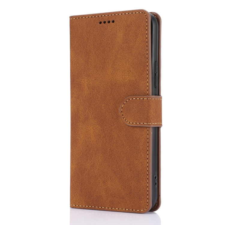 For Samsung Galaxy S25+ 5G Fantasy Skin-feel Calfskin Texture Leather Phone Case(Brown) - Galaxy S25+ 5G Cases by PMC TechLife | Online Shopping South Africa | PMC TechLife | Buy Now Pay Later Mobicred