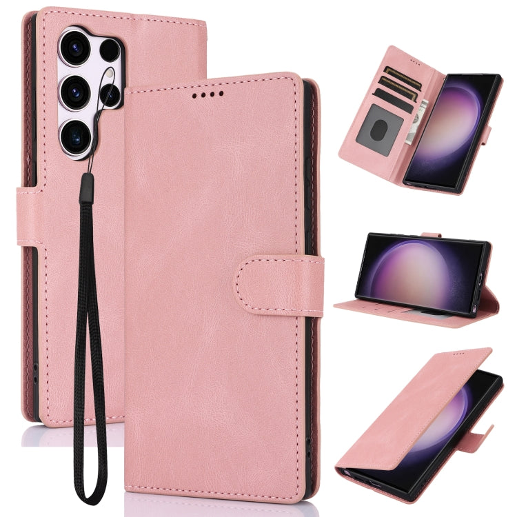 For Samsung Galaxy S25 Ultra 5G Fantasy Skin-feel Calfskin Texture Leather Phone Case(Pink) - Galaxy S25 Ultra 5G Cases by PMC TechLife | Online Shopping South Africa | PMC TechLife | Buy Now Pay Later Mobicred