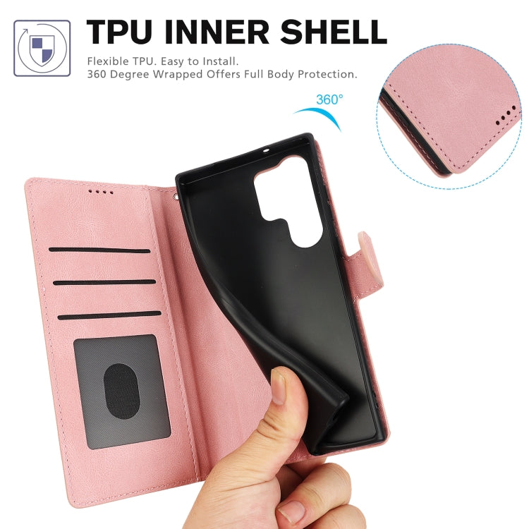 For Samsung Galaxy S25 Ultra 5G Fantasy Skin-feel Calfskin Texture Leather Phone Case(Pink) - Galaxy S25 Ultra 5G Cases by PMC TechLife | Online Shopping South Africa | PMC TechLife | Buy Now Pay Later Mobicred