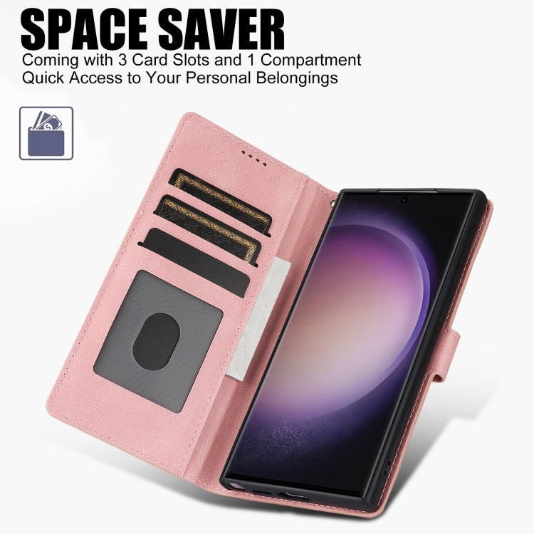 For Samsung Galaxy S25 Ultra 5G Fantasy Skin-feel Calfskin Texture Leather Phone Case(Pink) - Galaxy S25 Ultra 5G Cases by PMC TechLife | Online Shopping South Africa | PMC TechLife | Buy Now Pay Later Mobicred
