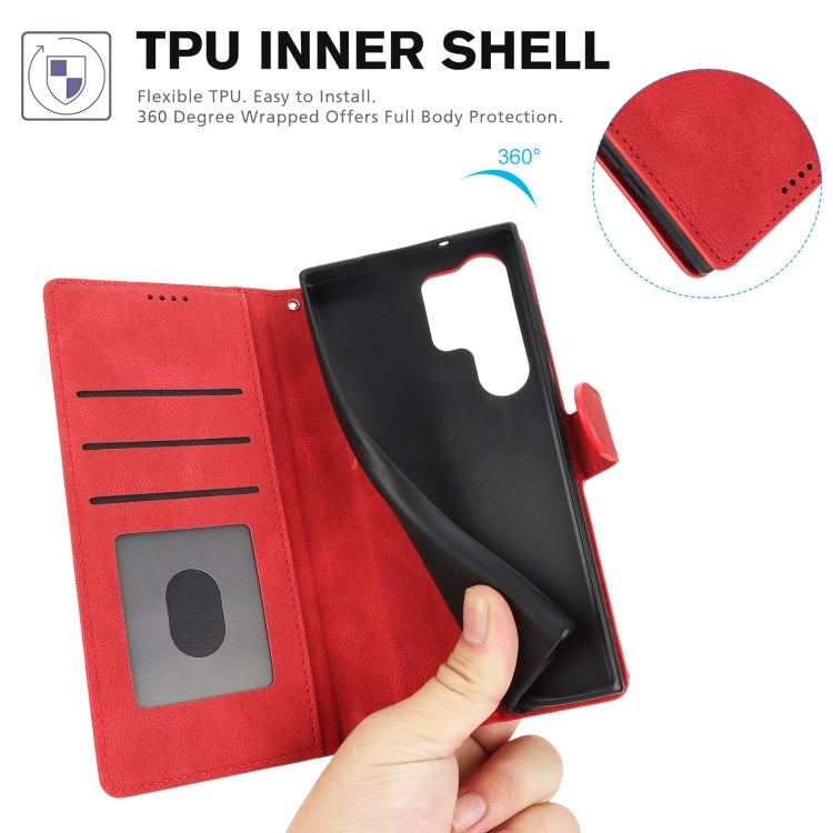 For Samsung Galaxy S25 Ultra 5G Fantasy Skin-feel Calfskin Texture Leather Phone Case(Red) - Galaxy S25 Ultra 5G Cases by PMC TechLife | Online Shopping South Africa | PMC TechLife | Buy Now Pay Later Mobicred