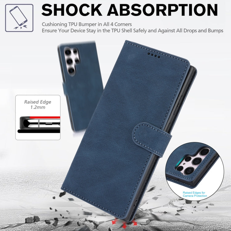 For Samsung Galaxy S25 Ultra 5G Fantasy Skin-feel Calfskin Texture Leather Phone Case(Blue) - Galaxy S25 Ultra 5G Cases by PMC TechLife | Online Shopping South Africa | PMC TechLife | Buy Now Pay Later Mobicred