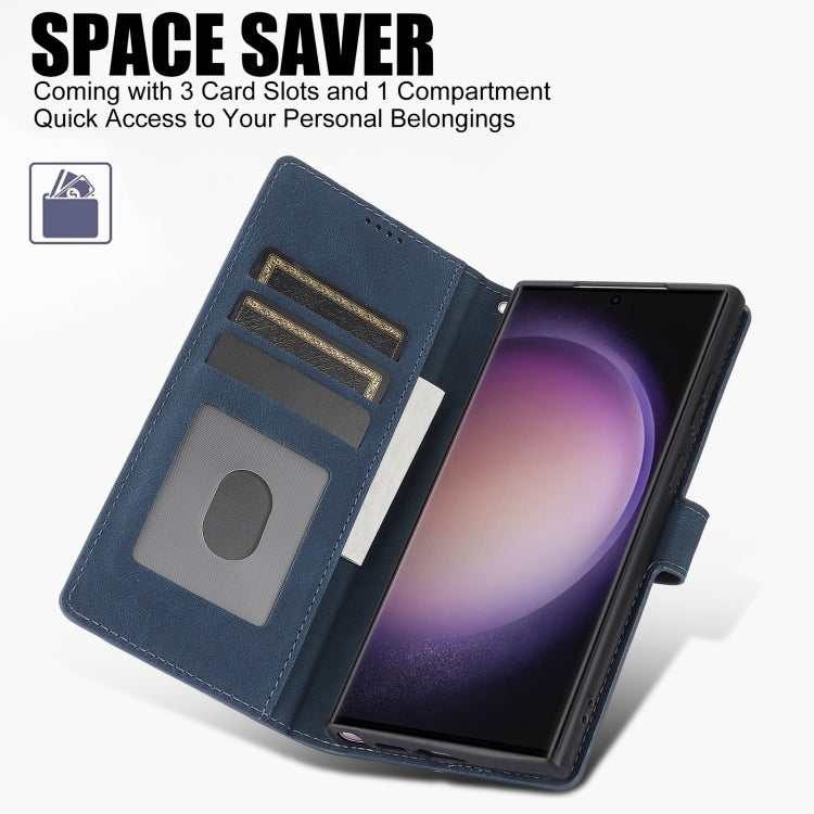 For Samsung Galaxy S25 Ultra 5G Fantasy Skin-feel Calfskin Texture Leather Phone Case(Blue) - Galaxy S25 Ultra 5G Cases by PMC TechLife | Online Shopping South Africa | PMC TechLife | Buy Now Pay Later Mobicred