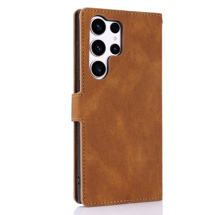 For Samsung Galaxy S25 Ultra 5G Fantasy Skin-feel Calfskin Texture Leather Phone Case(Brown) - Galaxy S25 Ultra 5G Cases by PMC TechLife | Online Shopping South Africa | PMC TechLife | Buy Now Pay Later Mobicred
