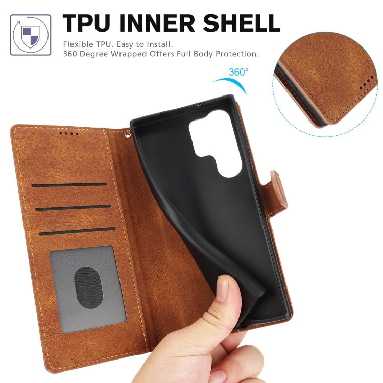 For Samsung Galaxy S25 Ultra 5G Fantasy Skin-feel Calfskin Texture Leather Phone Case(Brown) - Galaxy S25 Ultra 5G Cases by PMC TechLife | Online Shopping South Africa | PMC TechLife | Buy Now Pay Later Mobicred
