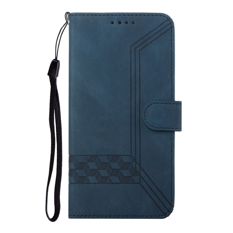 For Samsung Galaxy S25+ 5G Cubic Skin Feel Flip Leather Phone Case(Blue) - Galaxy S25+ 5G Cases by PMC TechLife | Online Shopping South Africa | PMC TechLife | Buy Now Pay Later Mobicred