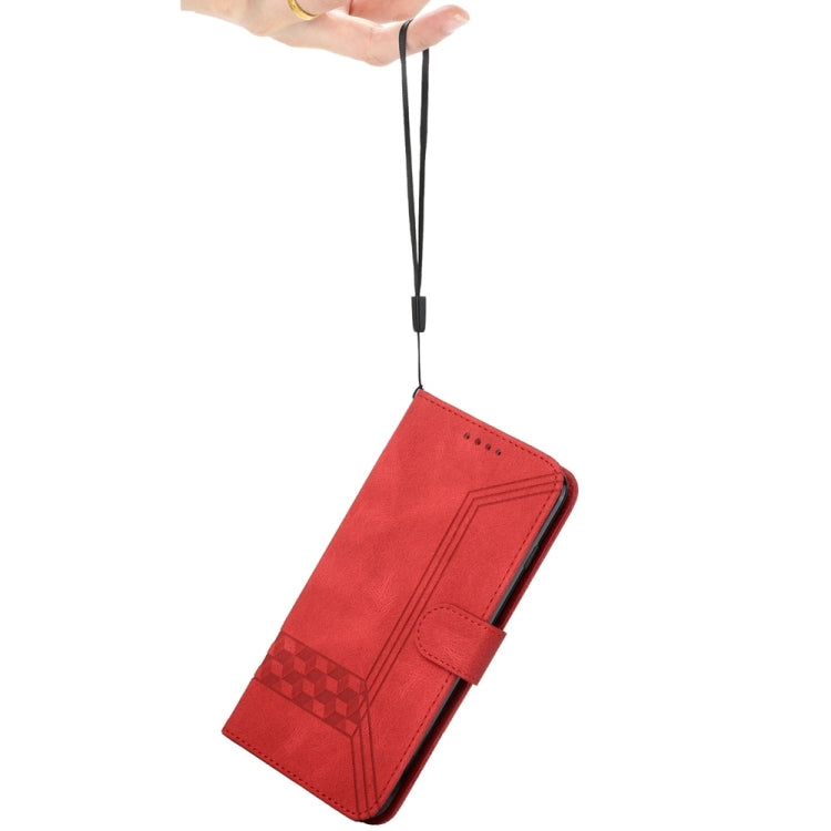 For Samsung Galaxy S25+ 5G Cubic Skin Feel Flip Leather Phone Case(Red) - Galaxy S25+ 5G Cases by PMC TechLife | Online Shopping South Africa | PMC TechLife | Buy Now Pay Later Mobicred