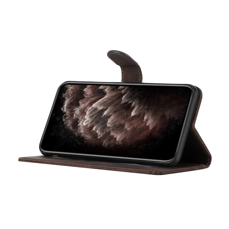 For Samsung Galaxy S25+ 5G Cubic Skin Feel Flip Leather Phone Case(Brown) - Galaxy S25+ 5G Cases by PMC TechLife | Online Shopping South Africa | PMC TechLife | Buy Now Pay Later Mobicred