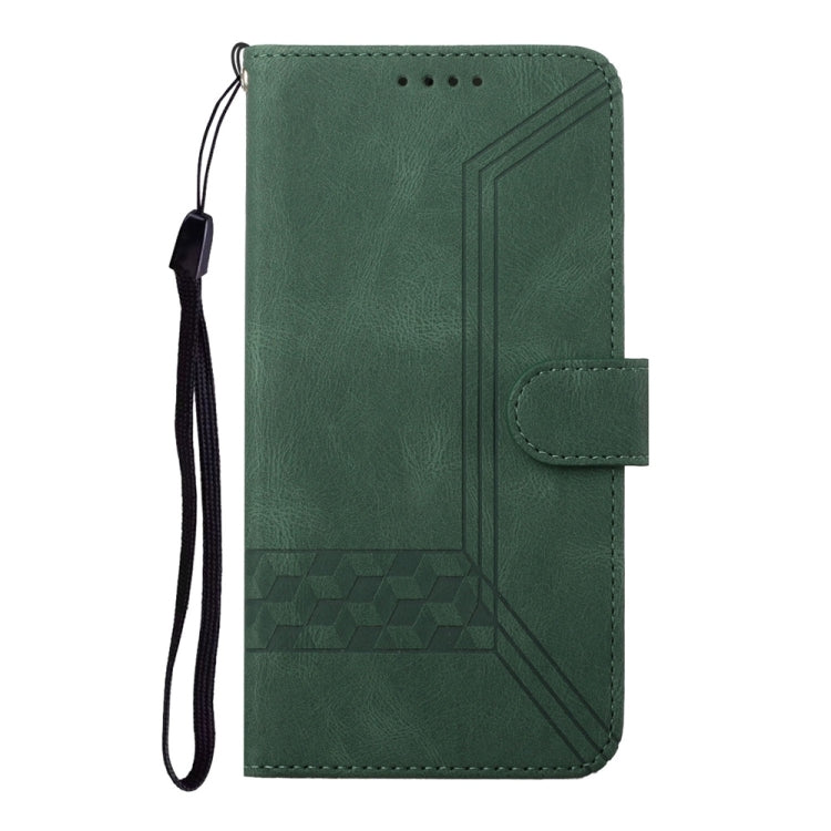 For Samsung Galaxy S25 Ultra 5G Cubic Skin Feel Flip Leather Phone Case(Green) - Galaxy S25 Ultra 5G Cases by PMC TechLife | Online Shopping South Africa | PMC TechLife | Buy Now Pay Later Mobicred