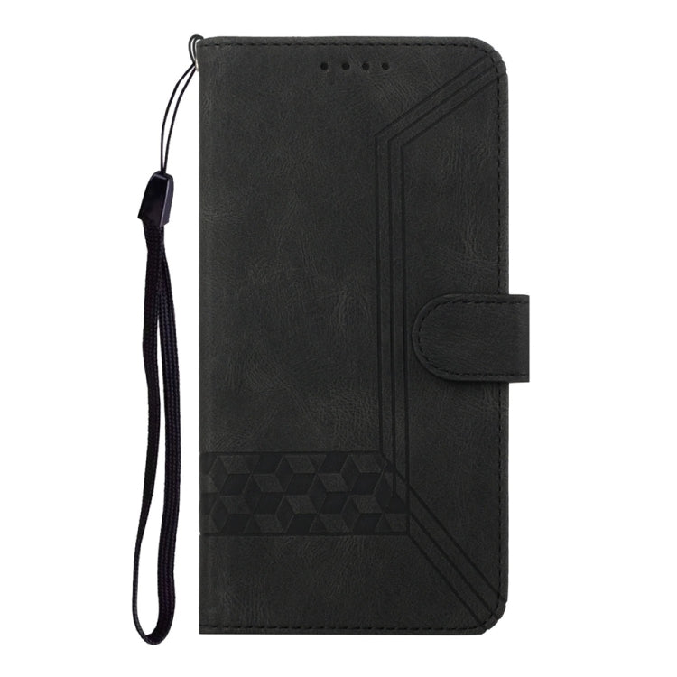 For Samsung Galaxy S25 Ultra 5G Cubic Skin Feel Flip Leather Phone Case(Black) - Galaxy S25 Ultra 5G Cases by PMC TechLife | Online Shopping South Africa | PMC TechLife | Buy Now Pay Later Mobicred