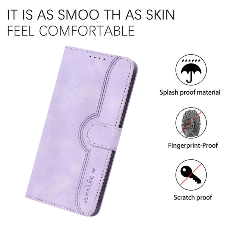 For Samsung Galaxy S25 Ultra 5G Heart Pattern Skin Feel Leather Phone Case(Purple) - Galaxy S25 Ultra 5G Cases by PMC Jewellery | Online Shopping South Africa | PMC Jewellery | Buy Now Pay Later Mobicred