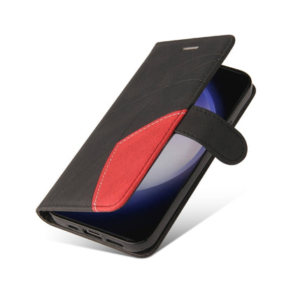 For Samsung Galaxy S25+ / S24+ 5G Dual-color Splicing Flip Leather Phone Case(Black) - Galaxy S25+ 5G Cases by PMC Jewellery | Online Shopping South Africa | PMC Jewellery | Buy Now Pay Later Mobicred