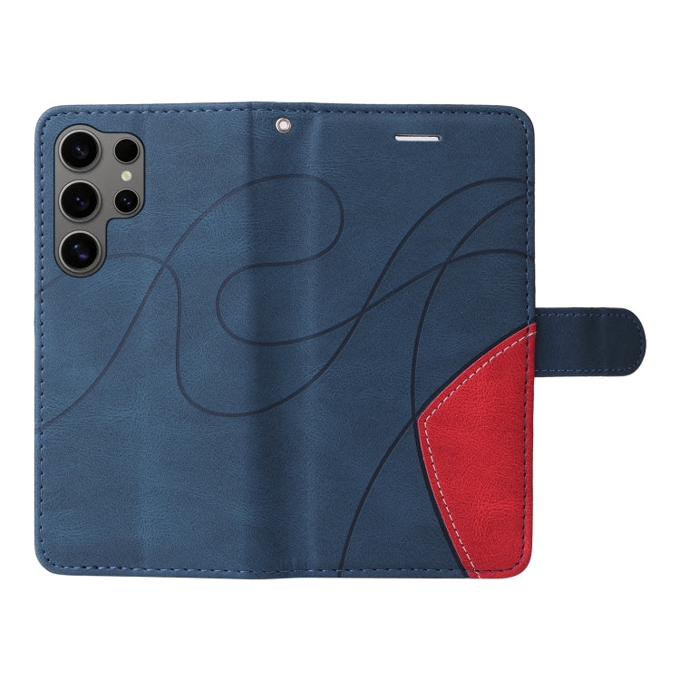 For Samsung Galaxy S25 Ultra 5G Dual-color Splicing Flip Leather Phone Case(Blue) - Galaxy S25 Ultra 5G Cases by PMC Jewellery | Online Shopping South Africa | PMC Jewellery | Buy Now Pay Later Mobicred