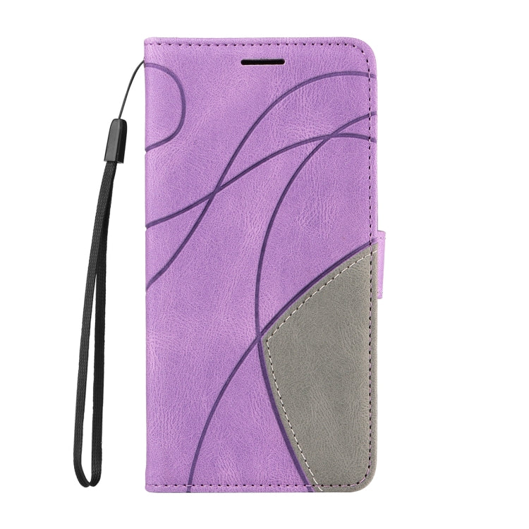 For Samsung Galaxy S25 Ultra 5G Dual-color Splicing Flip Leather Phone Case(Purple) - Galaxy S25 Ultra 5G Cases by PMC Jewellery | Online Shopping South Africa | PMC Jewellery | Buy Now Pay Later Mobicred