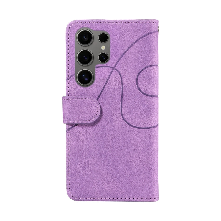 For Samsung Galaxy S25 Ultra 5G Dual-color Splicing Flip Leather Phone Case(Purple) - Galaxy S25 Ultra 5G Cases by PMC Jewellery | Online Shopping South Africa | PMC Jewellery | Buy Now Pay Later Mobicred