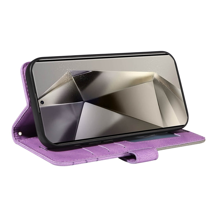 For Samsung Galaxy S25 Ultra 5G Dual-color Splicing Flip Leather Phone Case(Purple) - Galaxy S25 Ultra 5G Cases by PMC Jewellery | Online Shopping South Africa | PMC Jewellery | Buy Now Pay Later Mobicred