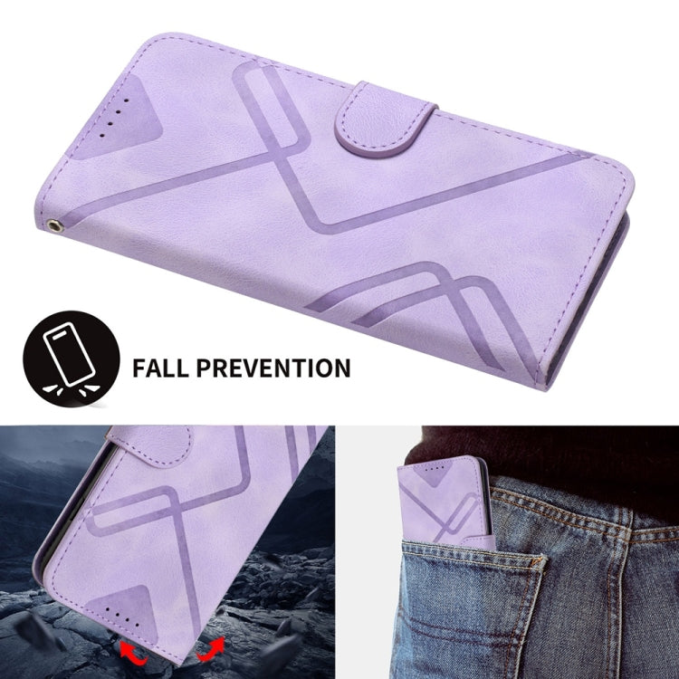 For Samsung Galaxy S25 Ultra 5G Line Pattern Skin Feel Leather Phone Case(Light Purple) - Galaxy S25 Ultra 5G Cases by PMC Jewellery | Online Shopping South Africa | PMC Jewellery | Buy Now Pay Later Mobicred