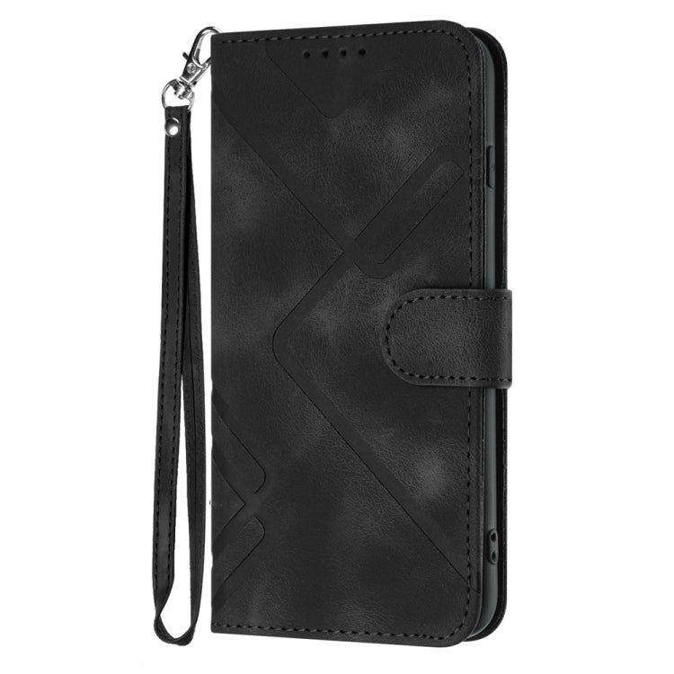 For Samsung Galaxy S25 Ultra 5G Line Pattern Skin Feel Leather Phone Case(Black) - Galaxy S25 Ultra 5G Cases by PMC Jewellery | Online Shopping South Africa | PMC Jewellery | Buy Now Pay Later Mobicred