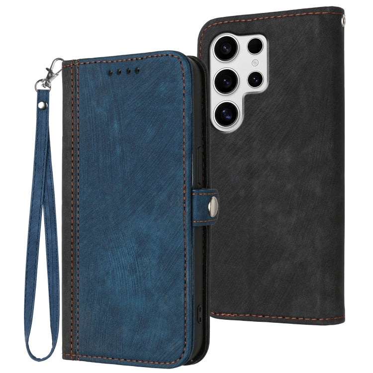 For Samsung Galaxy S25 Ultra 5G Side Buckle Double Fold Hand Strap Leather Phone Case(Royal Blue) - Galaxy S25 Ultra 5G Cases by PMC TechLife | Online Shopping South Africa | PMC TechLife | Buy Now Pay Later Mobicred