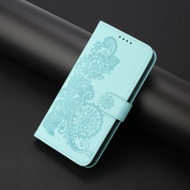 For Samsung Galaxy S25 Ultra 5G Datura Flower Embossed Flip Leather Phone Case(Light Blue) - Galaxy S25 Ultra 5G Cases by PMC Jewellery | Online Shopping South Africa | PMC Jewellery | Buy Now Pay Later Mobicred