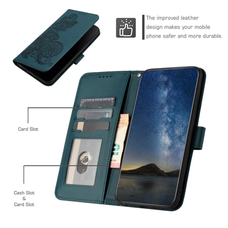 For Samsung Galaxy S25 Ultra 5G Datura Flower Embossed Flip Leather Phone Case(Dark Green) - Galaxy S25 Ultra 5G Cases by PMC Jewellery | Online Shopping South Africa | PMC Jewellery | Buy Now Pay Later Mobicred