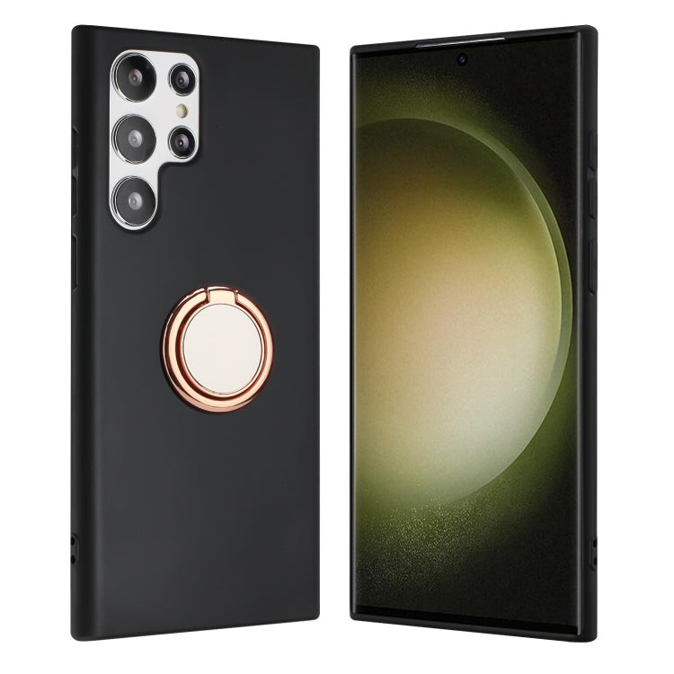 For Samsung Galaxy S25 Ultra 5G Matte Ring Holder TPU Phone Case(Rose Gold) - Galaxy S25 Ultra 5G Cases by PMC Jewellery | Online Shopping South Africa | PMC Jewellery | Buy Now Pay Later Mobicred