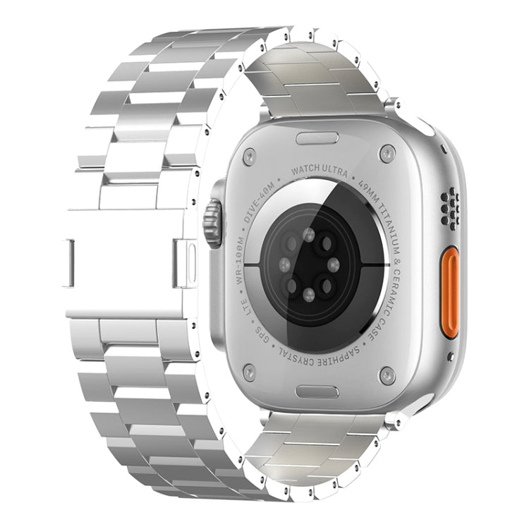 For Apple Watch 46mm / 49mm / 45mm / 44mm Tri-beads Magnetic Titanium Alloy Watch Band(Silver) - free shipping - PMC TechLife - Order now!