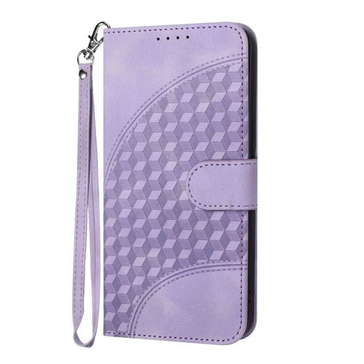 For Samsung Galaxy S25 5G YX0060 Elephant Head Embossed Phone Leather Case with Lanyard(Light Purple) - Galaxy S25 5G Cases by PMC Jewellery | Online Shopping South Africa | PMC Jewellery | Buy Now Pay Later Mobicred