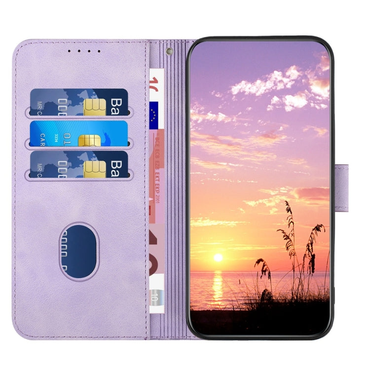For Samsung Galaxy S25 5G YX0060 Elephant Head Embossed Phone Leather Case with Lanyard(Light Purple) - Galaxy S25 5G Cases by PMC Jewellery | Online Shopping South Africa | PMC Jewellery | Buy Now Pay Later Mobicred