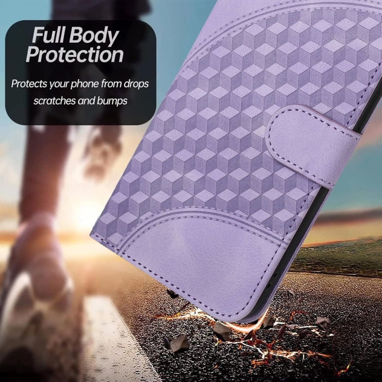 For Samsung Galaxy S25 5G YX0060 Elephant Head Embossed Phone Leather Case with Lanyard(Light Purple) - Galaxy S25 5G Cases by PMC Jewellery | Online Shopping South Africa | PMC Jewellery | Buy Now Pay Later Mobicred