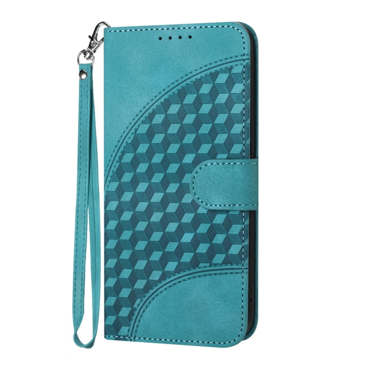 For Samsung Galaxy S25 5G YX0060 Elephant Head Embossed Phone Leather Case with Lanyard(Light Blue) - Galaxy S25 5G Cases by PMC Jewellery | Online Shopping South Africa | PMC Jewellery | Buy Now Pay Later Mobicred