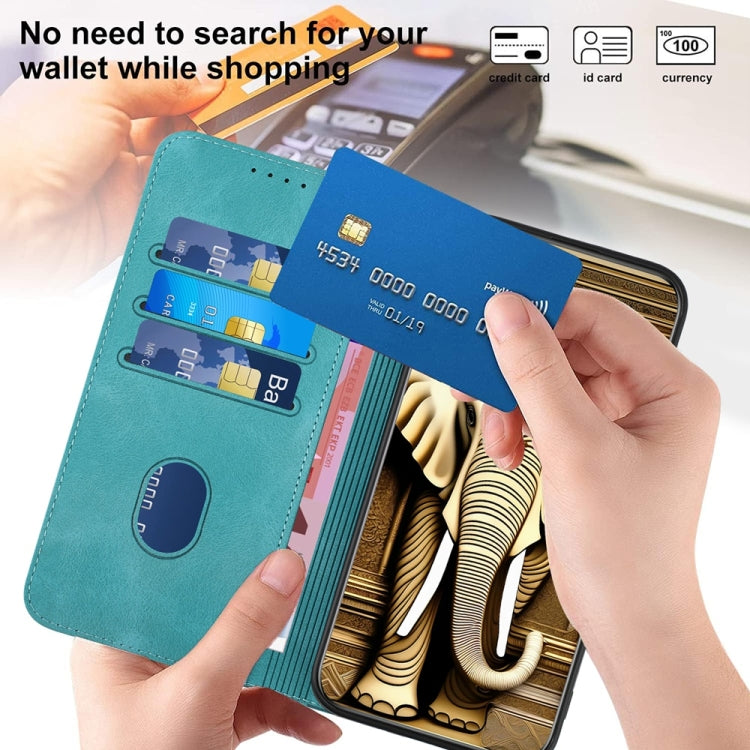 For Samsung Galaxy S25 5G YX0060 Elephant Head Embossed Phone Leather Case with Lanyard(Light Blue) - Galaxy S25 5G Cases by PMC Jewellery | Online Shopping South Africa | PMC Jewellery | Buy Now Pay Later Mobicred