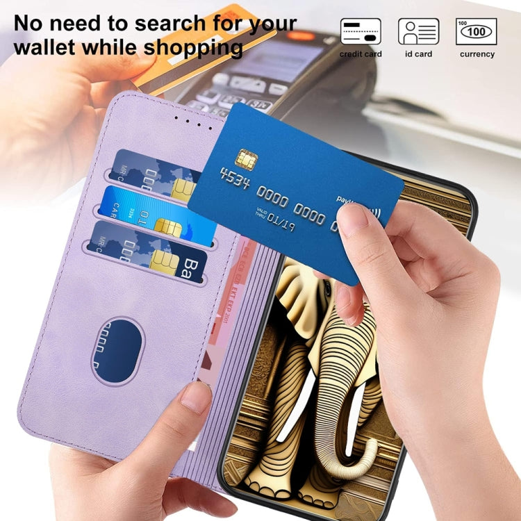 For Samsung Galaxy S25+ 5G YX0060 Elephant Head Embossed Phone Leather Case with Lanyard(Light Purple) - Galaxy S25+ 5G Cases by PMC Jewellery | Online Shopping South Africa | PMC Jewellery | Buy Now Pay Later Mobicred