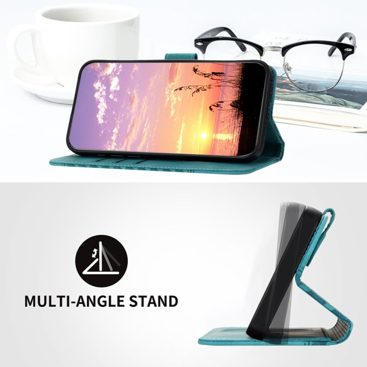 For Samsung Galaxy S25+ 5G YX0060 Elephant Head Embossed Phone Leather Case with Lanyard(Light Blue) - free shipping - PMC Jewellery - Order now!