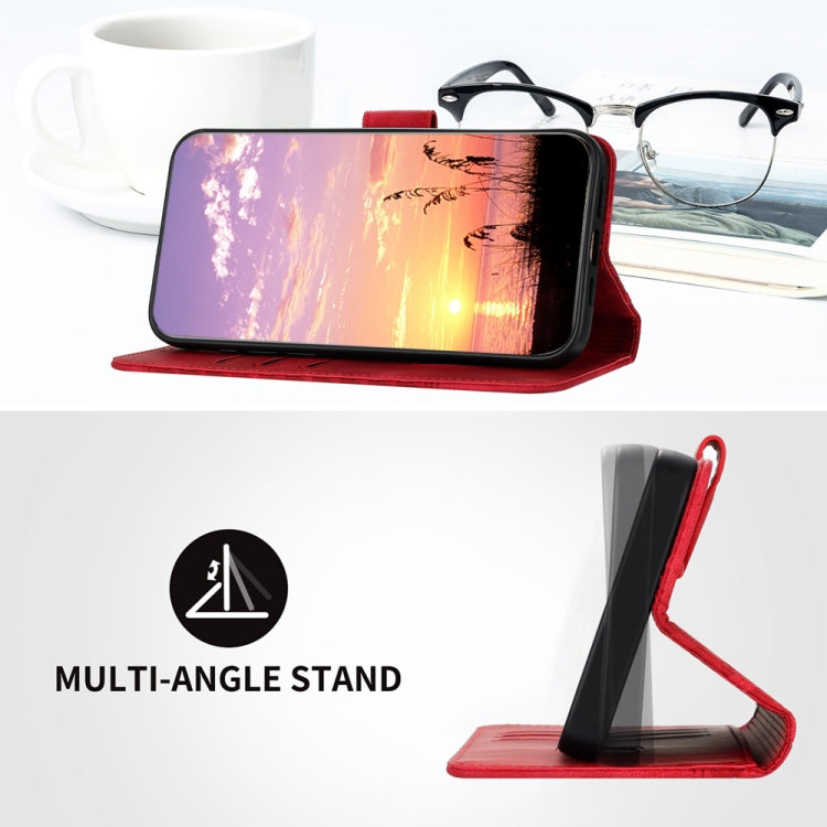 For Samsung Galaxy S25 Ultra 5G YX0060 Elephant Head Embossed Phone Leather Case with Lanyard(Red) - Galaxy S25 Ultra 5G Cases by PMC Jewellery | Online Shopping South Africa | PMC Jewellery | Buy Now Pay Later Mobicred