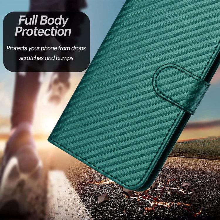 For Samsung Galaxy S25 5G YX0070 Carbon Fiber Buckle Leather Phone Case with Lanyard(Dark Green) - Galaxy S25 5G Cases by PMC Jewellery | Online Shopping South Africa | PMC Jewellery | Buy Now Pay Later Mobicred