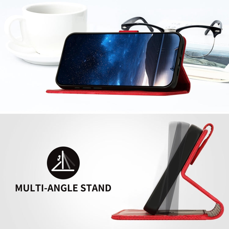 For Samsung Galaxy S25+ 5G YX0080 Grid Butterfly Embossed Pattern Flip Leather Phone Case with Lanyard(Red) - Galaxy S25+ 5G Cases by PMC TechLife | Online Shopping South Africa | PMC TechLife | Buy Now Pay Later Mobicred