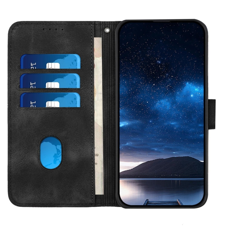 For Samsung Galaxy S25+ 5G YX0080 Grid Butterfly Embossed Pattern Flip Leather Phone Case with Lanyard(Black) - Galaxy S25+ 5G Cases by PMC TechLife | Online Shopping South Africa | PMC TechLife | Buy Now Pay Later Mobicred