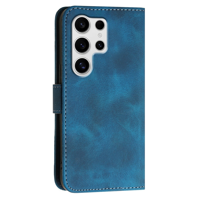 For Samsung Galaxy S25 Ultra 5G YX0080 Grid Butterfly Embossed Pattern Flip Leather Phone Case with Lanyard(Dark Blue) - Galaxy S25 Ultra 5G Cases by PMC Jewellery | Online Shopping South Africa | PMC Jewellery | Buy Now Pay Later Mobicred