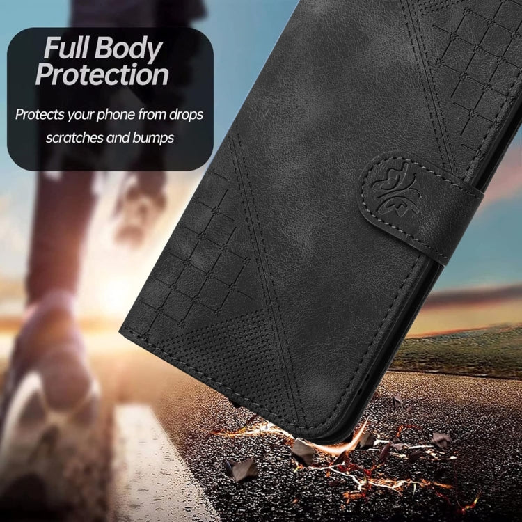 For Samsung Galaxy S25 Ultra 5G YX0080 Grid Butterfly Embossed Pattern Flip Leather Phone Case with Lanyard(Black) - Galaxy S25 Ultra 5G Cases by PMC Jewellery | Online Shopping South Africa | PMC Jewellery | Buy Now Pay Later Mobicred