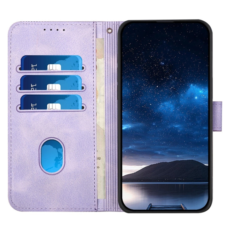For Samsung Galaxy S25 Ultra 5G Grid Butterfly Embossed Pattern Leather Phone Case with Lanyard(Light Purple) - free shipping - PMC TechLife - Order now!