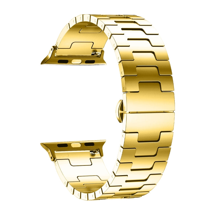 For Apple Watch 46mm / 49mm / 45mm / 44mm Side Release Stainless Steel Watch Band(Gold) - free shipping - PMC TechLife - Order now!