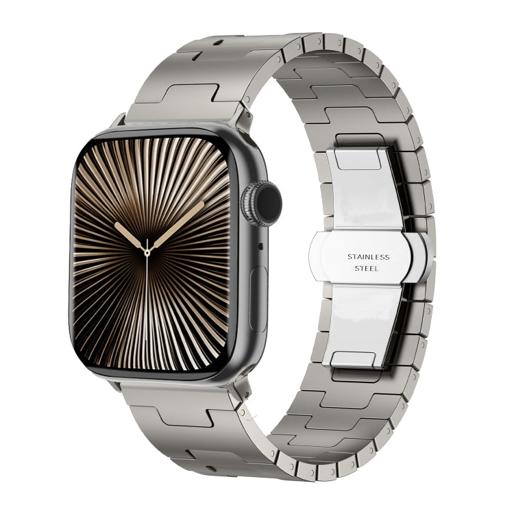 For Apple Watch 42mm / 41mm / 40mm / 38mm Side Release Stainless Steel Watch Band(Titanium) - free shipping - PMC TechLife - Order now!