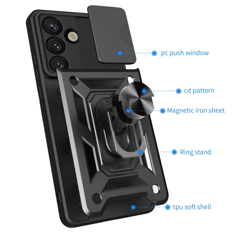 For Samsung Galaxy S25 5G Sliding Camera Cover Design TPU+PC Phone Case(Rose Gold) - Galaxy S25 5G Cases by PMC Jewellery | Online Shopping South Africa | PMC Jewellery | Buy Now Pay Later Mobicred