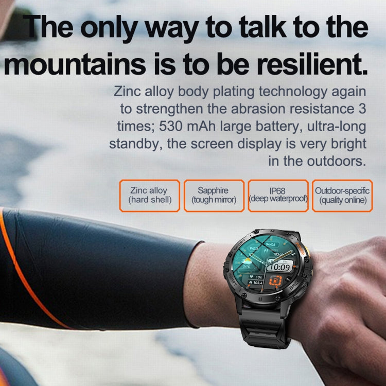 K65 1.43 inch Bluetooth Call Smart Watch, Support Heart Rate / Blood Oxygen(Orange) - Smart Watches by PMC TechLife | Online Shopping South Africa | PMC TechLife | Buy Now Pay Later Mobicred