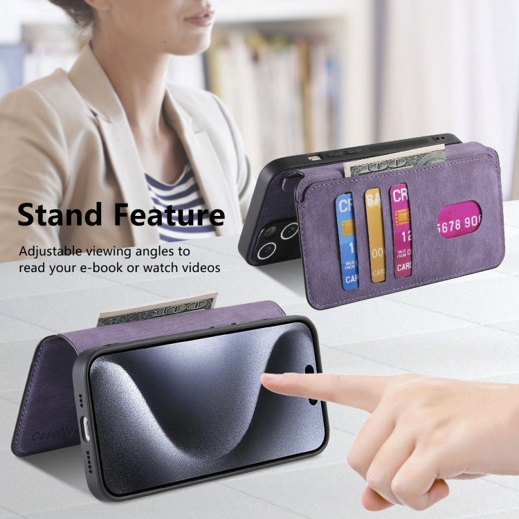 For iPhone 16 Pro Max CaseNeo MagSafe RFID Anti-theft Retro Leather Phone Case(Purple) - free shipping - PMC Jewellery - Order now!